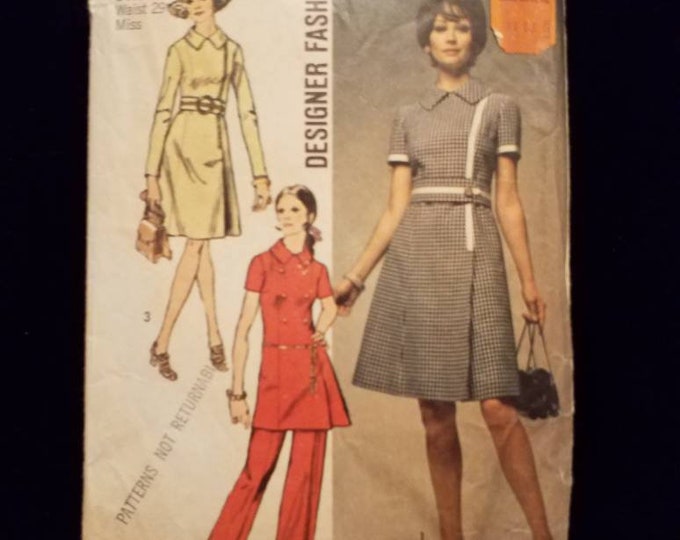 Vintage Simplicity dress and tunic sewing pattern size 16.