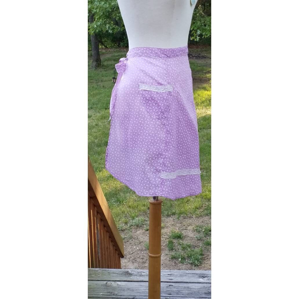 Vintage Floral Half Apron With Pockets Etsy