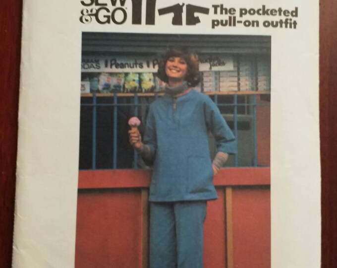 1970's fashion outfit sewing pattern Butterick 4489 The pocketed pull-on outfit