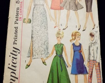 Vintage 1965 Simplicity Sewing Pattern #6208 Teen Fashion
