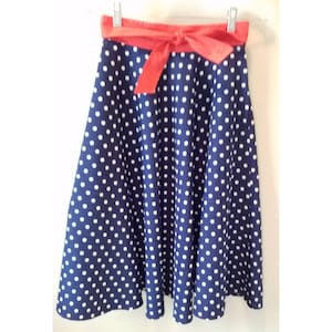 Vintage handmade polka dot circle skirt handmade size Small