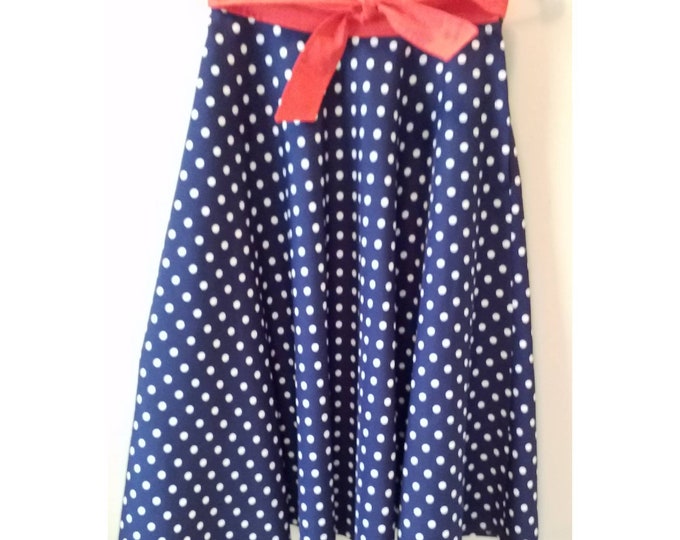 Vintage handmade polka dot circle skirt handmade size Small