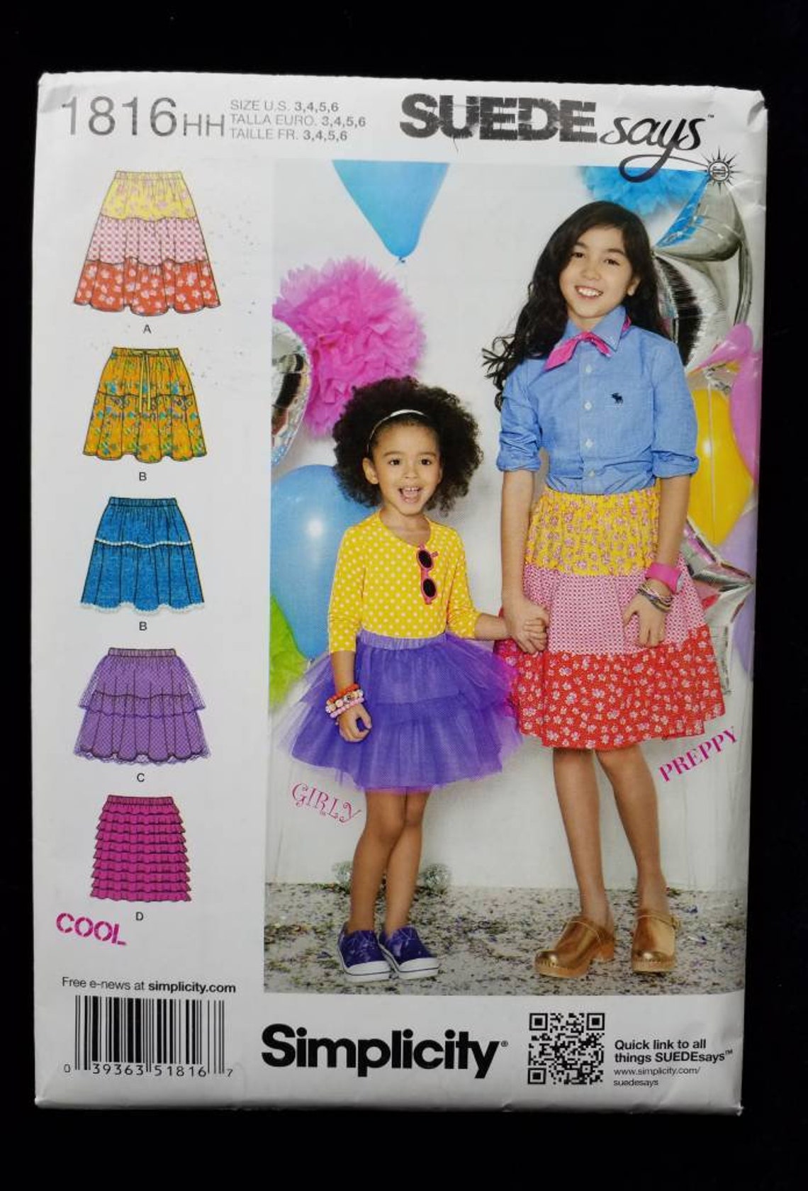 Simplicity New Sewing Pattern Girls Skirts Size 3 4 5 6 - Etsy