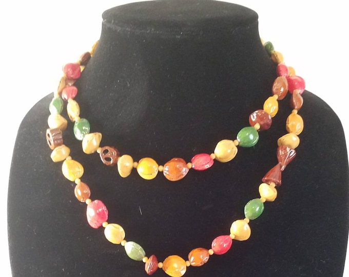 Vintage seed and walnut necklace.