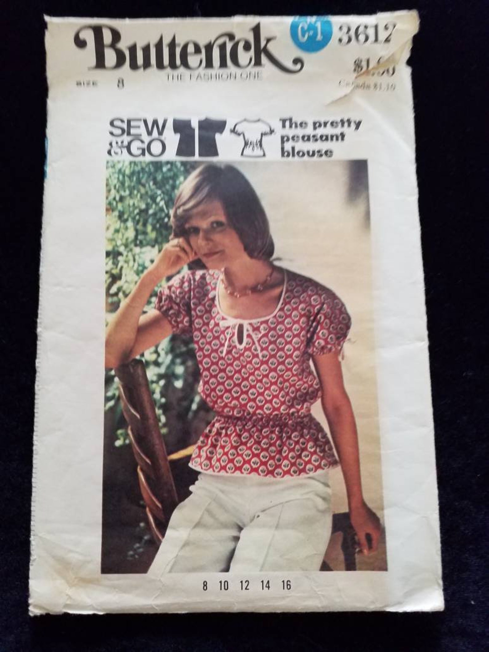 Vintage Butterick Ladies Blouse Sewing Pattern Size 8 Etsy