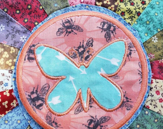 Bumble bee butterfly patch one of a kind!