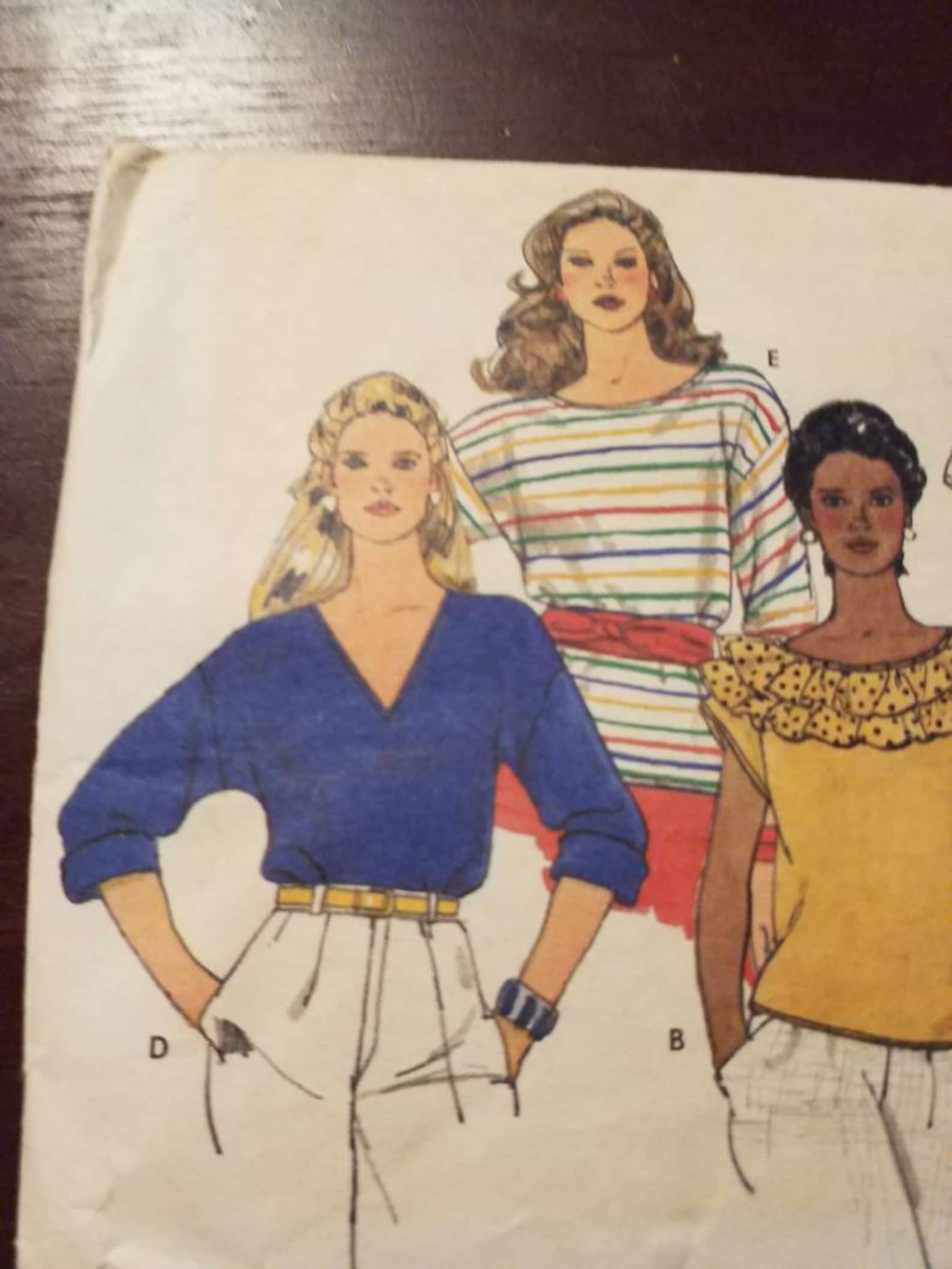 1980 s Fashion Shirt Pattern Etsy