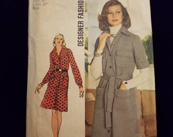 Vintage Simplicity shirt dress or outfit sewing pattern size 16 new uncut vintage pattern