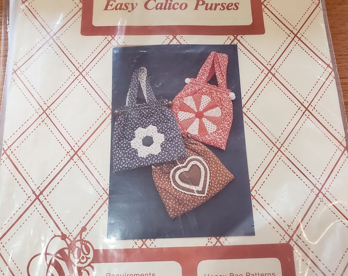 Easy Calico Purses vintage sewing pattern