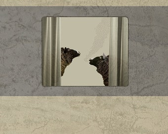 Sheep | print | postcard-Train window sheep -postcard 14,8cm x 14,8cm / print 20cm x 20cm (7,9" x 7,9") / print 30cm x 30cm (11,8" x 11,8")