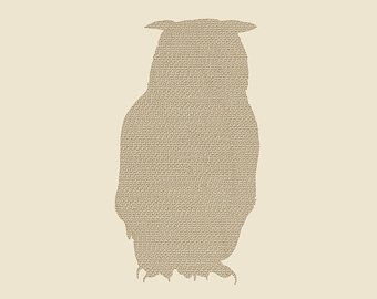 Silhouette of an owl - Illustration postcard 14,8cm x 14,8cm / print 20cm x 20cm (7,9" x 7,9") / print 30cm x 30cm (11,8" x 11,8")