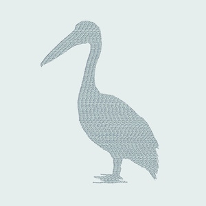 Silhouette di un pellicano-illustrazione cartolina 14, 8cm x 14, 8cm/stampa 20cm x 20cm (7, 9 "x 7, 9")/stampa 30cm x 30cm (11, 8 "x 11, 8")