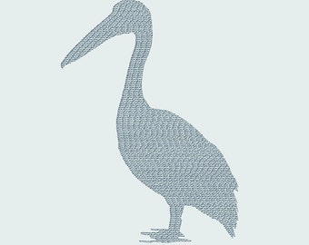 Silhouette of a pelican - Illustration postcard 14,8cm x 14,8cm / print 20cm x 20cm (7,9" x 7,9") / print 30cm x 30cm (11,8" x 11,8")