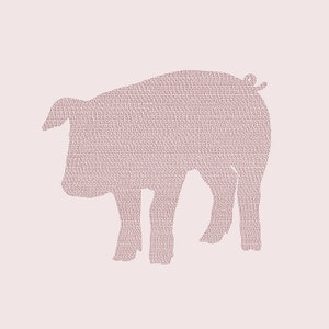 Silhouette of a pig - Illustration postcard 14,8cm x 14,8cm / print 20cm x 20cm (7,9&quot; x 7,9&quot;) / print 30cm x 30cm (11,8&quot; x 11,8&quot;)
