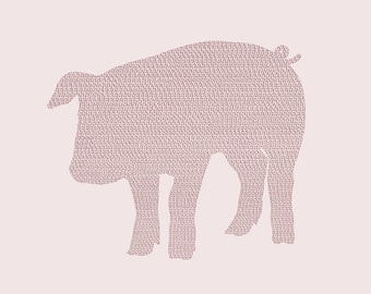 Silhouette of a pig - Illustration postcard 14,8cm x 14,8cm / print 20cm x 20cm (7,9" x 7,9") / print 30cm x 30cm (11,8" x 11,8")