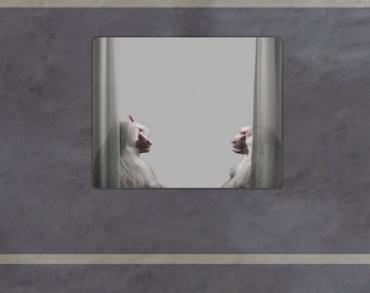 Monkey | print | illustration-Train window monkeys - postcard 14,8cm x 14,8cm / print 20cm x 20cm (7,9" x 7,9") /30cm x 30cm (11,8" x 11,8")