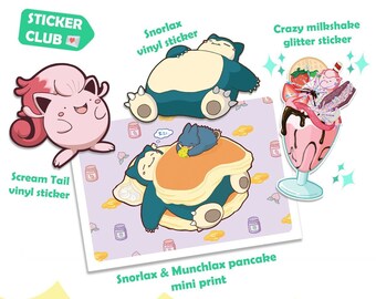 Sticker Club Scream Tail & Snorlax