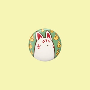 White Kitsune Button image 4