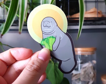 Holy Manatee Metallic Sticker