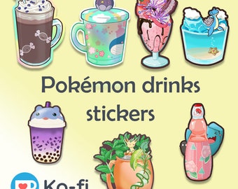 Pokémon Drinks Stickers with special effects