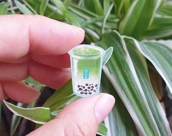 Matcha Bubble Tea Pin