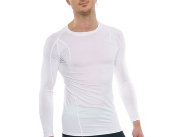 Mens Long Sleeve Designer Raglan Performance Fit Active Tee with 4-way Stretch!