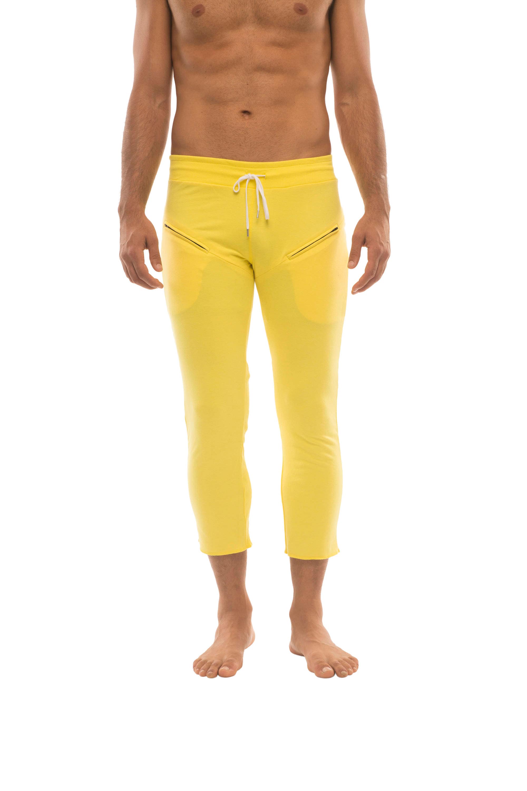 Women's 4/5 Length Zipper Pocket Capri Yoga Pant (Charcoal w/Black & Blue)