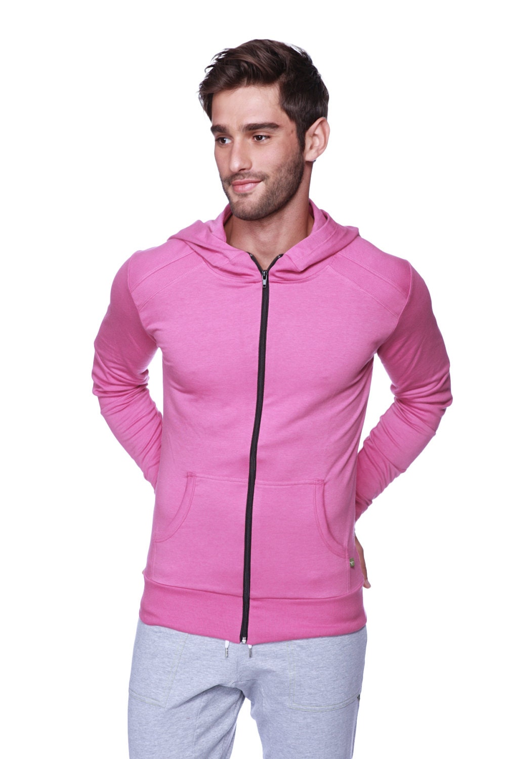 **Limited Edition** Form-fit Crossover Yoga Track Performance Fleece Hoodie (Charcoal)