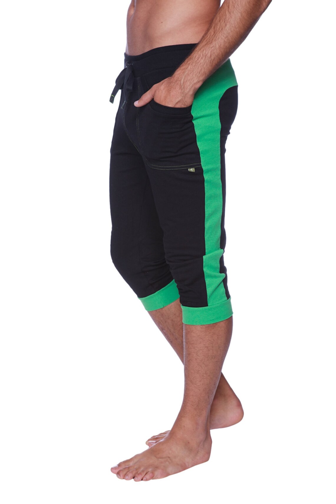 Cuffed Yoga Pants (Solid Black)