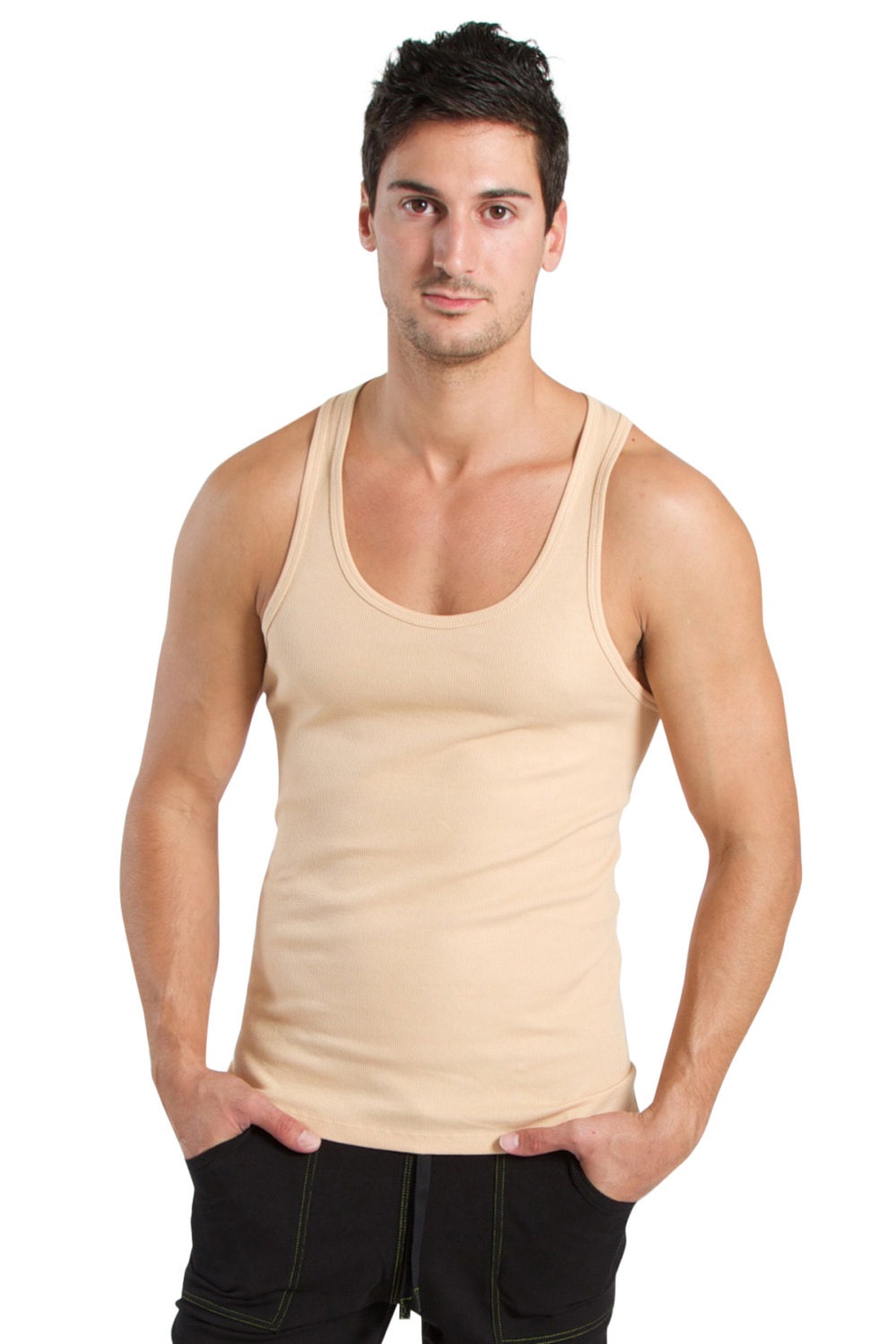ヨガ Throwback Scoop Neck Tank Top Racer-back Deep Scoop-neck Yoga Tank Top - Etsy