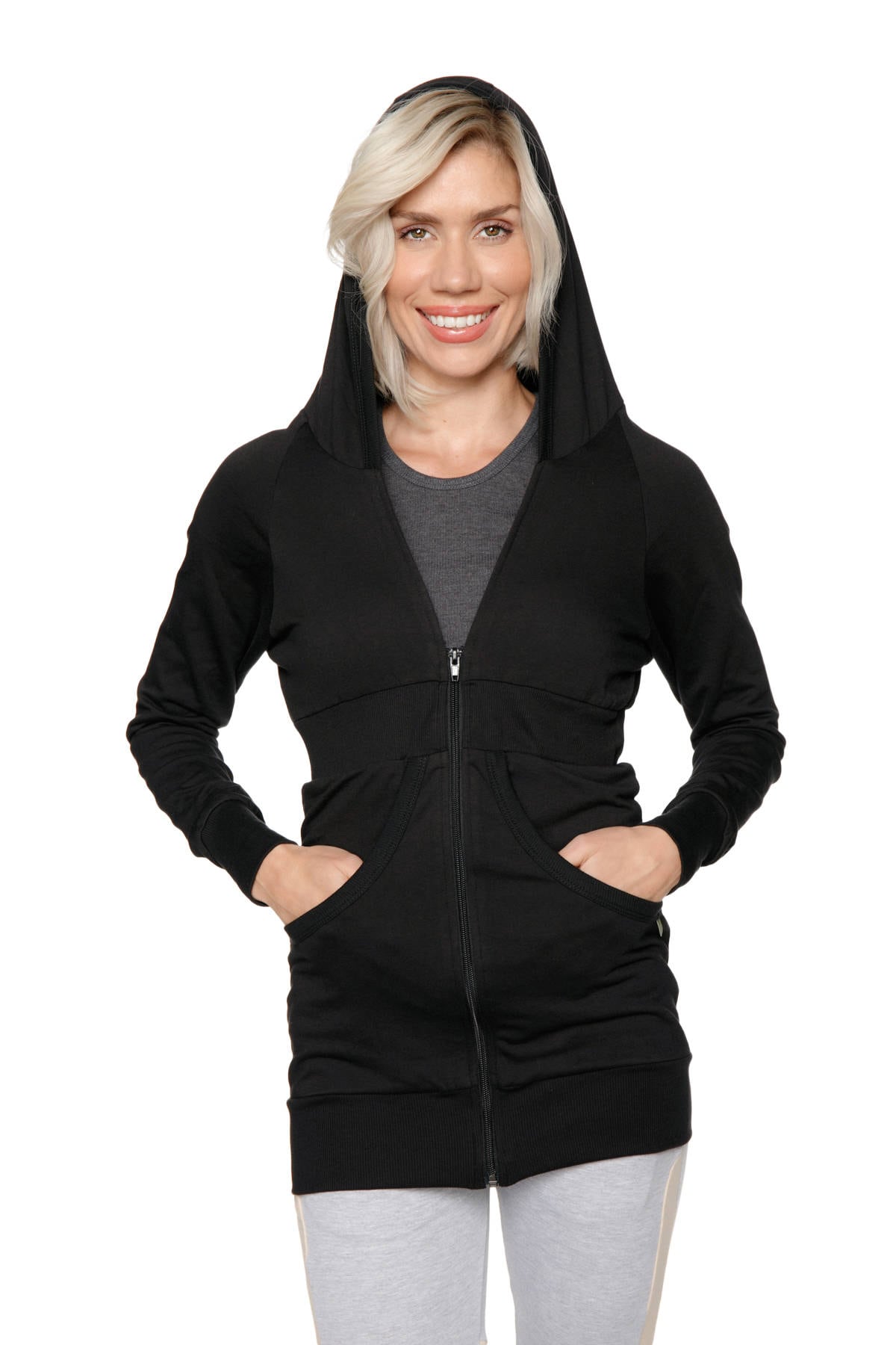 Women's Zipup Long Body Hoodie Etsy