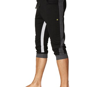 Ultra-Flex Tri-color Cuffed Yoga Pant (Eggplant w/Black & Charcoal)