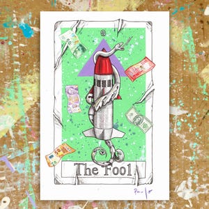 Carta del Tarot El Loco - Impresión artística en formato A4 y A5