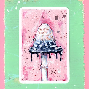 Tapa de tinta peluda - Cuadro de hongo enmarcado