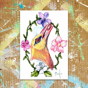 Stampa artistica di Rigogolo dorato e fiori