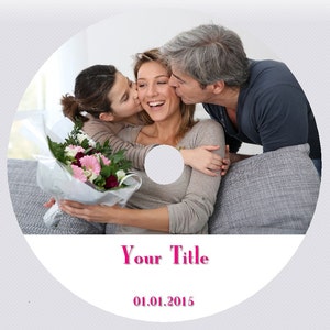 Custom DVD CD disc design. Direct printing Your image & Text on top of the Disc. Stickers available. Wedding, Gift, Birthday, Music label image 2