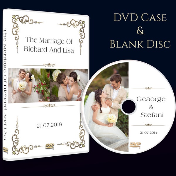 Boîtier DVD/CD personnalisé. Étiquette de mariage/anniversaire/n'importe quel DVD imprimé personnalisé et disque imprimé. Votre propre image et texte.