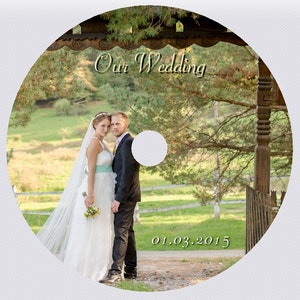 Custom DVD CD disc design. Direct printing Your image & Text on top of the Disc. Stickers available. Wedding, Gift, Birthday, Music label image 3