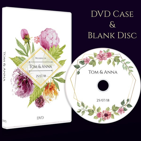 Custom CD DVD Box, Personalised dvd Case - Wedding Music, Video, Wedding Photographs, Cover and Disc. Printed Disc. Your Text
