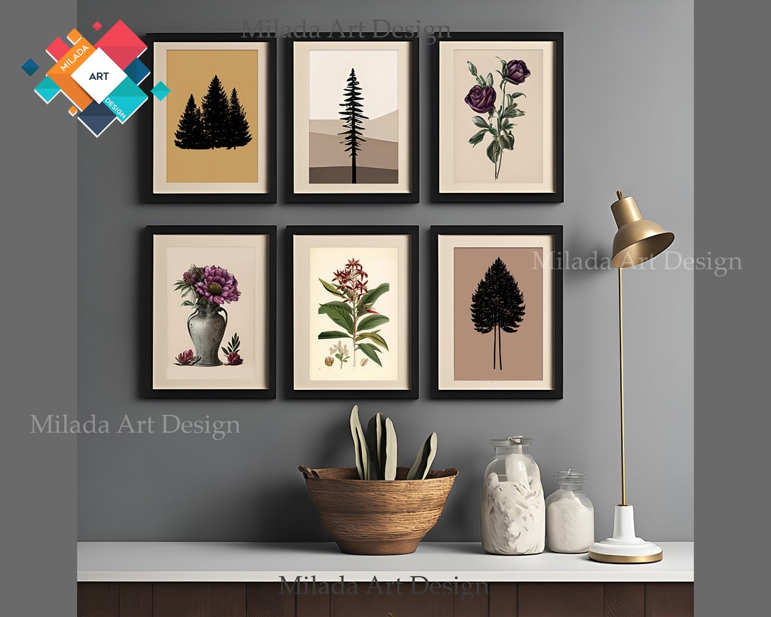 Set of 6 Botanical Prints Vintage Flower Wall Art Prints Art - Etsy