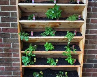 Vertical planter, vertical garden, rustic planter, herb planter, wooden planter, outdoor planter,  succulent planter, wood planter