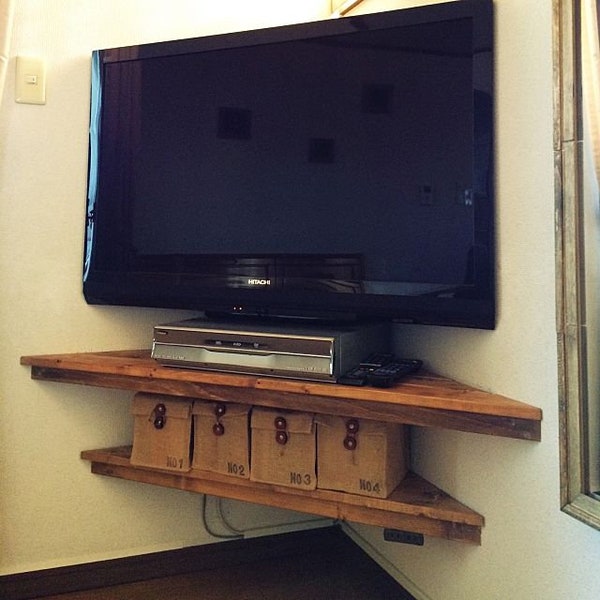 Large Tv Corner Stand Etsy