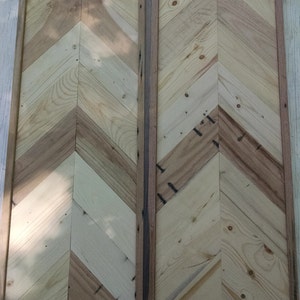 Chevron shutters,chevron tabletops,rustic shutters, indoor shutters,outdoor shutters,chevron head boards,headboard,barn door,saloon door image 5