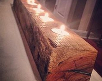 Tea light candle holder,barnwood  candle holder,rustic candle holder,centerpiece, reclaimed wood candle holder,log candle holder