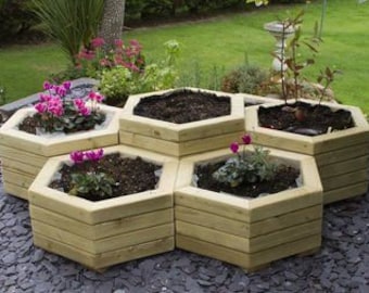 Hexagon planter,outdoor planter,indoor planter,rustic planter,vertical planter,wooden planter,garden planter,wall planter,flower bed,trough