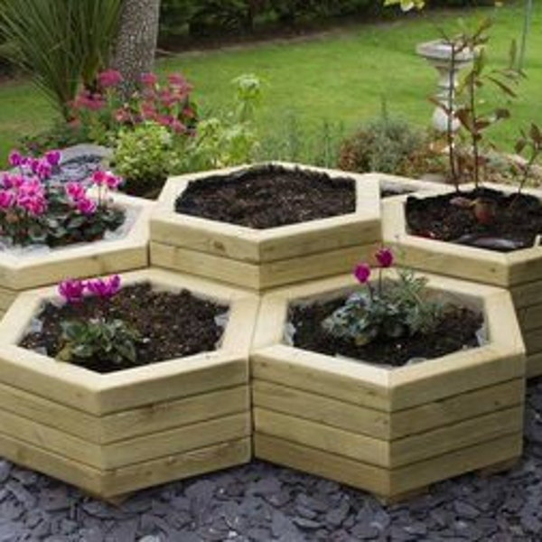 Hexagon planter,outdoor planter,indoor planter,rustic planter,vertical planter,wooden planter,garden planter,wall planter,flower bed,trough