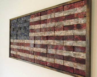 American flag, wood flag, wooden flag, rustic flag, large American flag, commercial flag, barn wood flag, vintage wood, office décor
