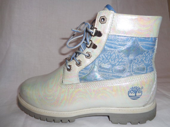 white timberlands rainbow