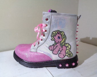 Chelise customised personalised my little pony unicorn flat biker sneaker boots your own any size colour style design spec made to order