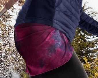 Xale Tie Dye Lauren Booty: Saia para sobreposição, extensor de blusa com bolsos